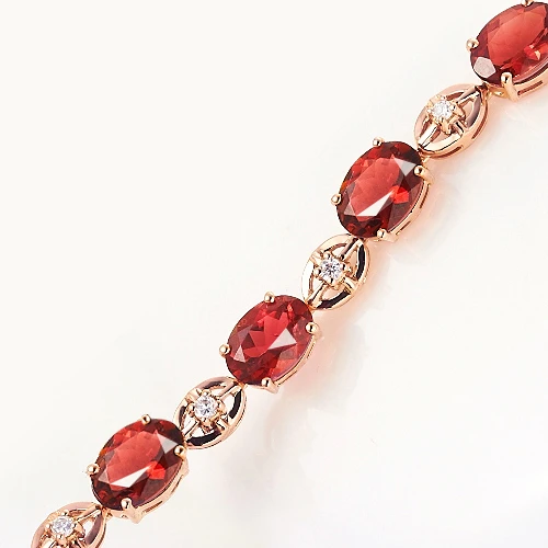 LSZB природный красный турмалин 18k женские браслеты из чистого золота изящные