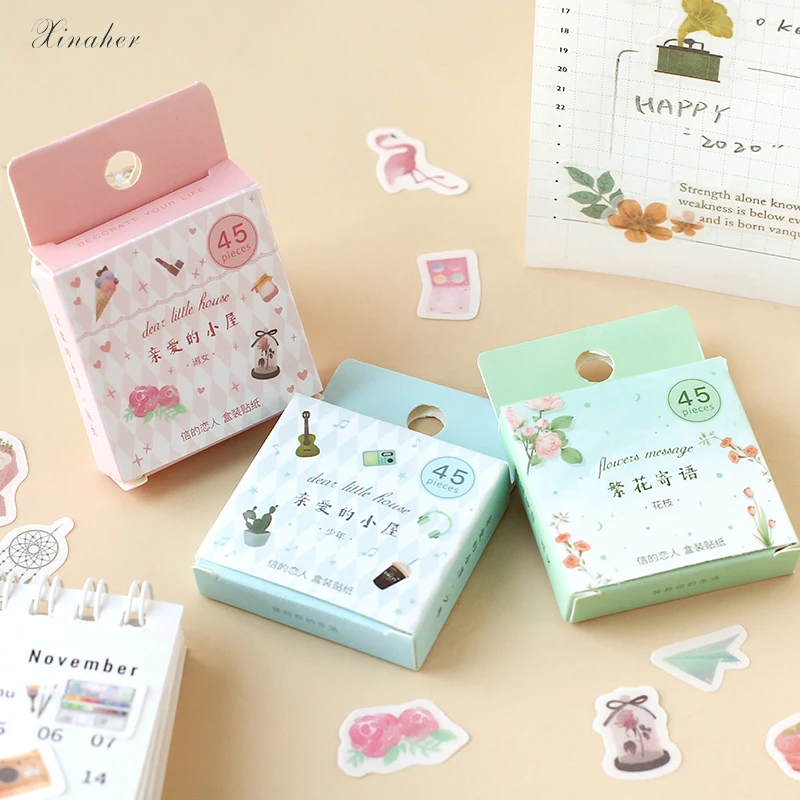 XINAHER 45Pcs/box cartoon color planet animal plant paper sticker package DIY diary decoration sticker album scrapbooking
XINAHER 45Pcs/box cartoon color planet animal plant paper sticker package DIY diary decoration sticker album scrapbooking