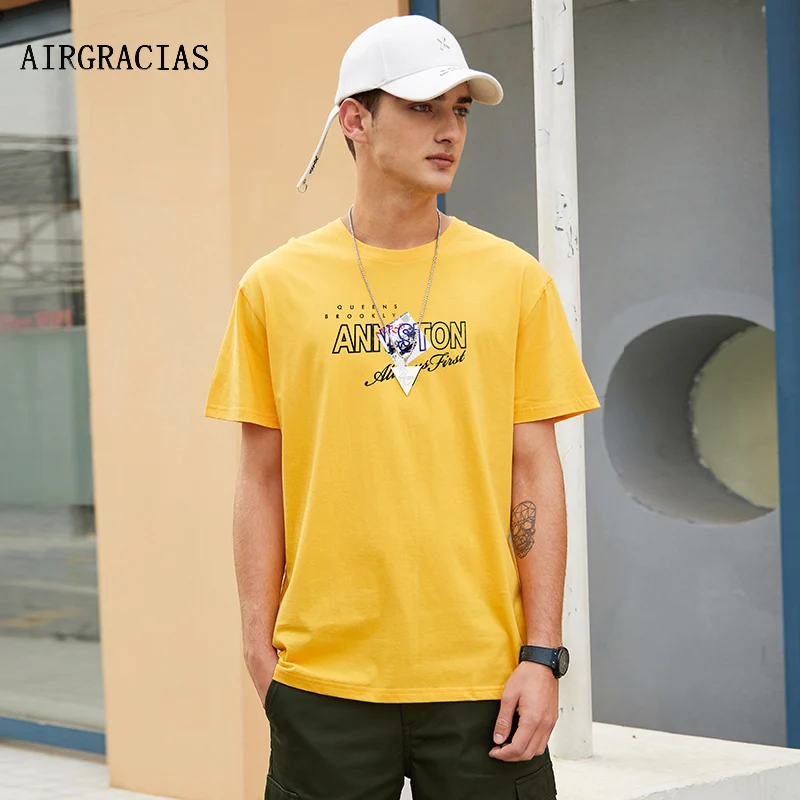 AIRGRACIAS 2021 Men's Short-Sleeved Letter Trend Printing High-Quality Fabric Breathable Top All-Match Daily Wear T-Shirt
AIRGRACIAS 2021 Men's Short-Sleeved Letter Trend Printing High-Quality Fabric Breathable Top All-Match Daily Wear T-Shirt