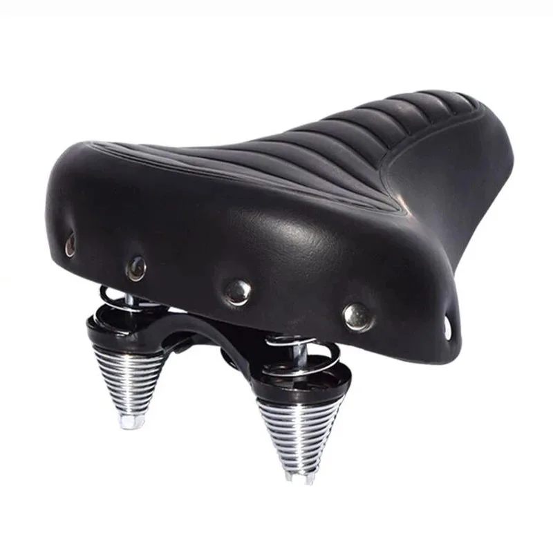 Soft Wide Thicken Bicycle Saddle Comfortable Bike Seat Vintage White Black Leather Pad With Spring Cycling Parts Accessories
Soft Wide Thicken Bicycle Saddle Comfortable Bike Seat Vintage White Black Leather Pad With Spring Cycling Parts Accessories