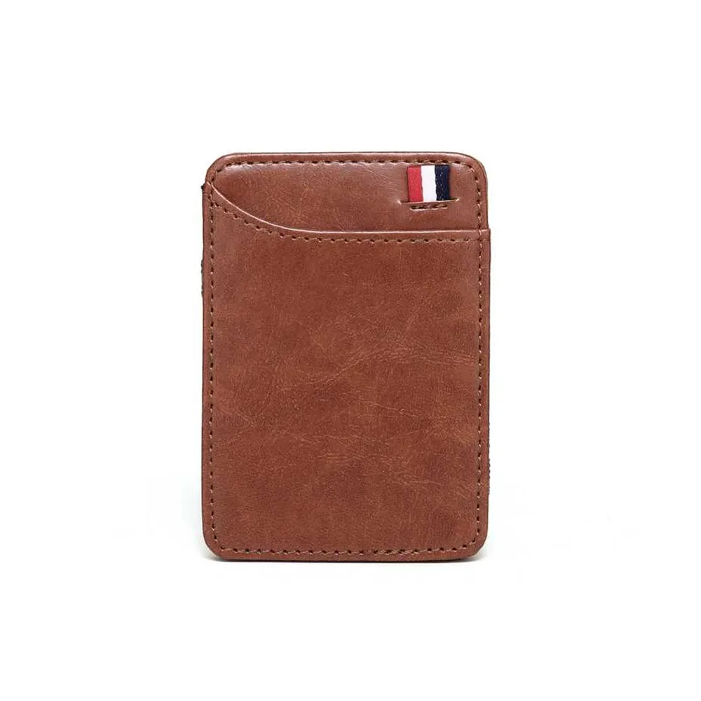 New Fashion Slim Men's Leather Magic Wallet Credit Card Holder Women Small Cash Clip Bilfold Man Clamps For Money Coin Bag | Багаж и