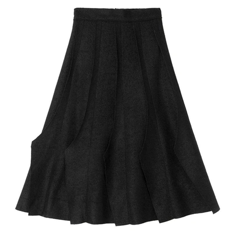Waist High Elastic Black Brief Woolen Cut Edge Pleated Half-body Skirt Women Fashion Tide New Spring Autumn 2021 1DD1734
Waist High Elastic Black Brief Woolen Cut Edge Pleated Half-body Skirt Women Fashion Tide New Spring Autumn 2021 1DD1734