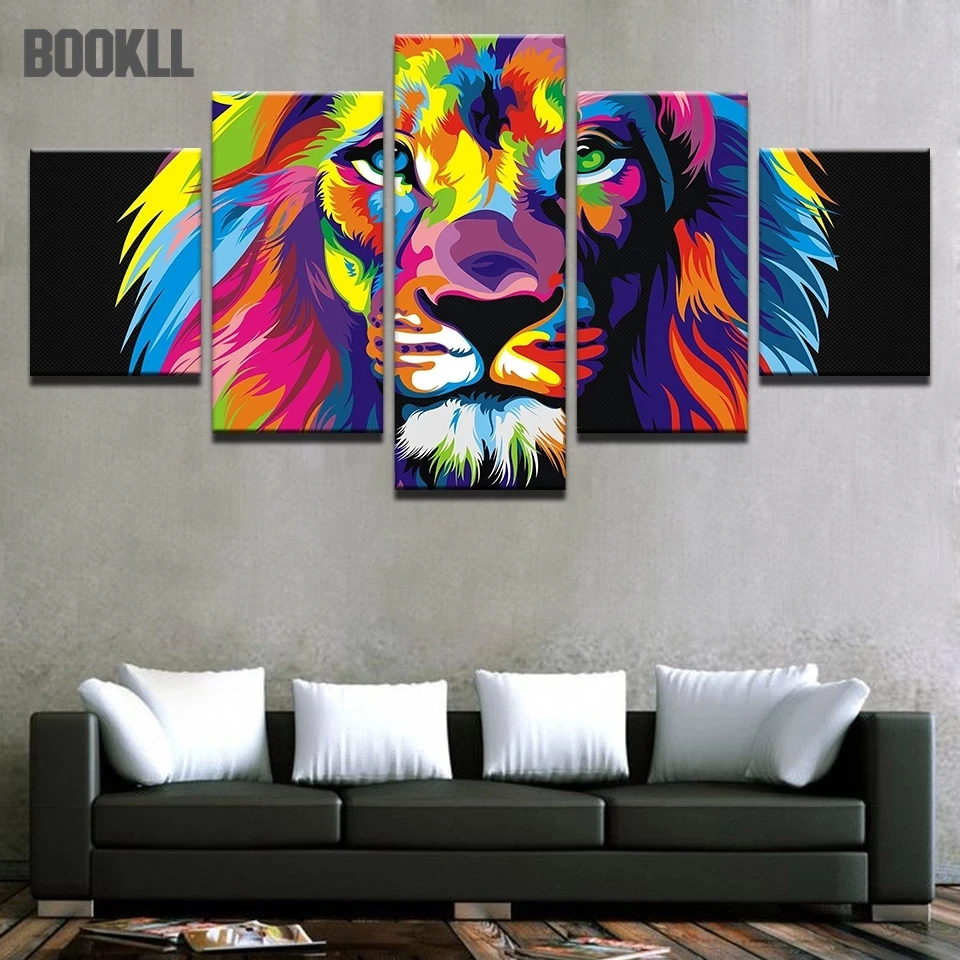 Modular Pictures Living Room Decor Wall Art HD Prints Abstract Poster 5 Pieces Colorful Animal Lion Canvas Painting Framework
Modular Pictures Living Room Decor Wall Art HD Prints Abstract Poster 5 Pieces Colorful Animal Lion Canvas Painting Framework