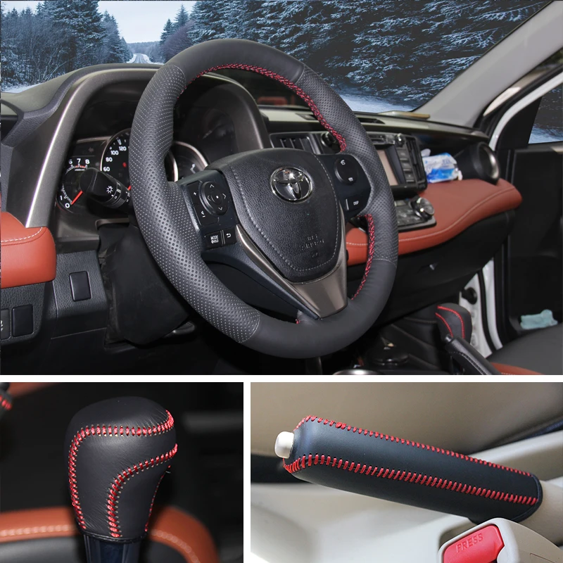 Оплетка на Автомобильный руль из кожи Nappa для Toyota RAV4 2013-2017 Corolla 2014-2017 Auris 2013-2016 Scion iM