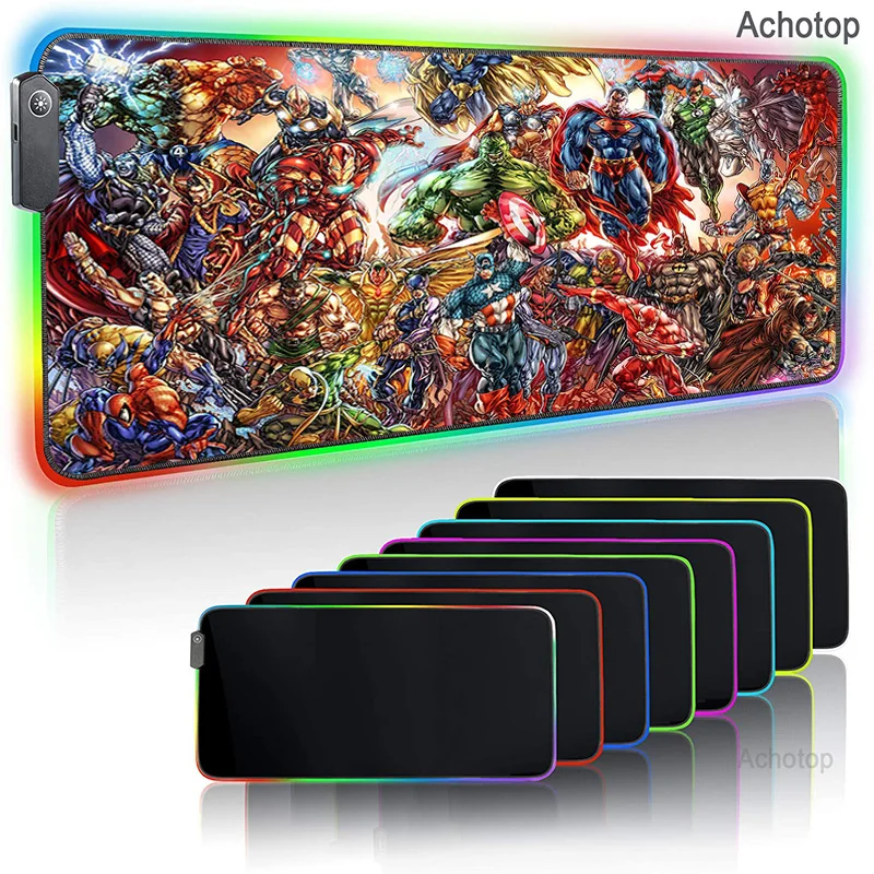 Super Hero RGB Gaming Large Mouse Pad Colorful Luminous Gamer Led Computer Mousepad with Backlight Carpet For keyboard Desk Mat
Super Hero RGB Gaming Large Mouse Pad Colorful Luminous Gamer Led Computer Mousepad with Backlight Carpet For keyboard Desk Mat