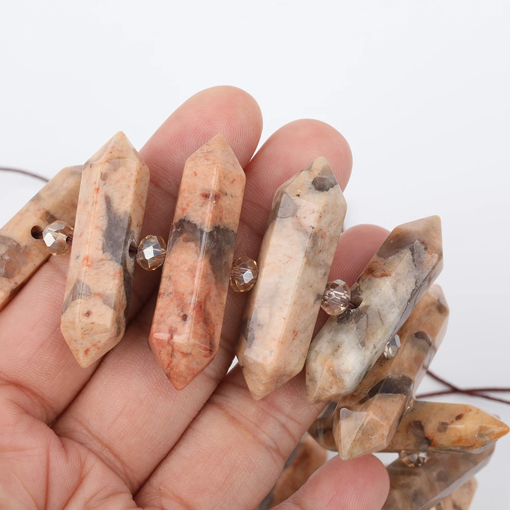 Natural Jaspers Stone Stick Point Loose Beads Strands,Top Drilled Natural Stone Double Point Beads Pendant Necklace DG-44JBFE
Natural Jaspers Stone Stick Point Loose Beads Strands,Top Drilled Natural Stone Double Point Beads Pendant Necklace DG-44JBFE