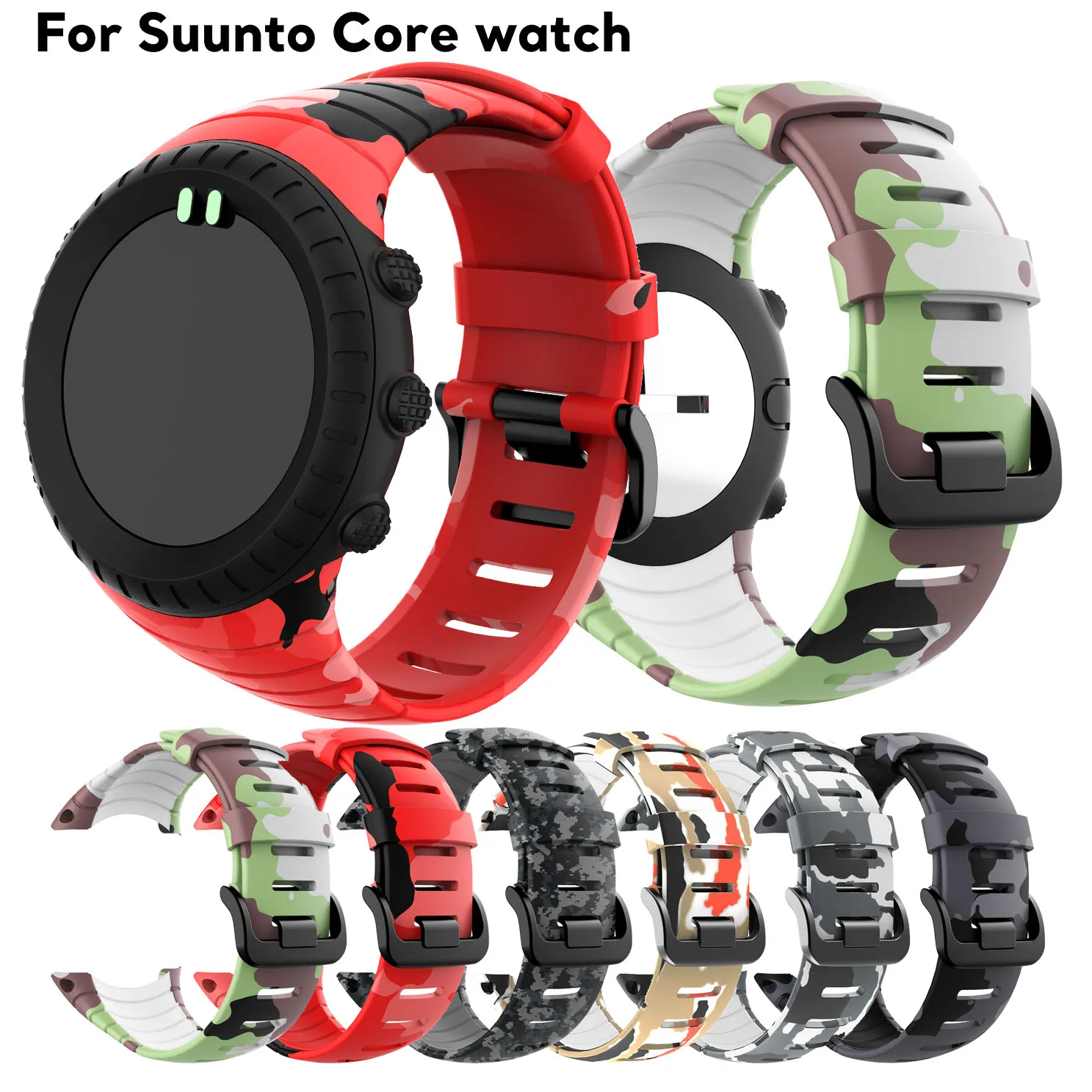 Silicone Camouflage Replacement Watch Bracelet for Suunto Core Smart Watchbands Soft Rubber Watch Strap Wrist Belt
Silicone Camouflage Replacement Watch Bracelet for Suunto Core Smart Watchbands Soft Rubber Watch Strap Wrist Belt