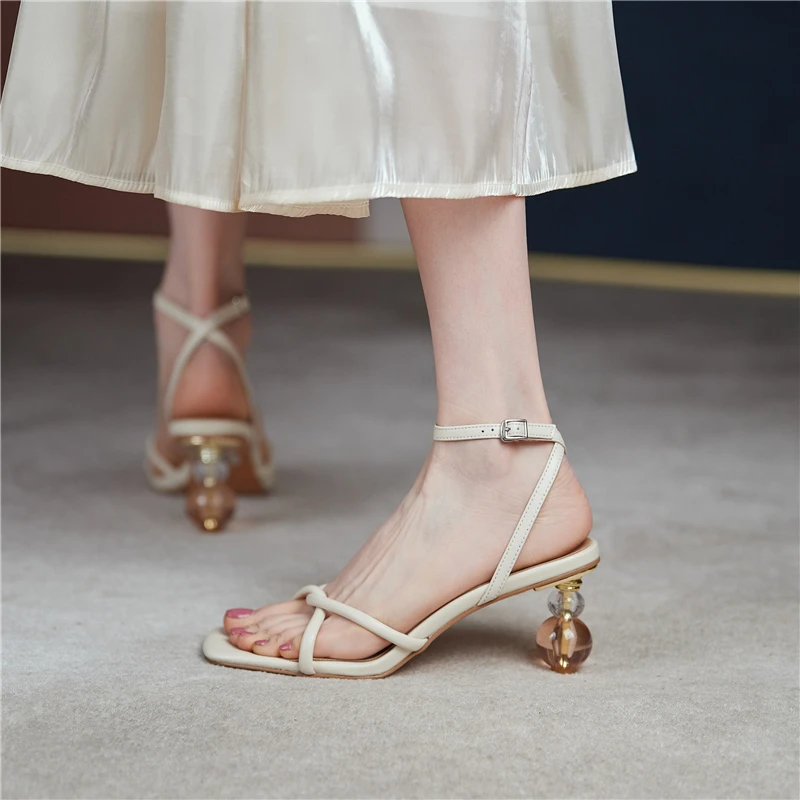 CONASCO Narrow Band Women Ankle Strap Sandals Genuine Leather Summer Strange Heels Shoes Woman Party Casual Prom Fashion Sexy
CONASCO Narrow Band Women Ankle Strap Sandals Genuine Leather Summer Strange Heels Shoes Woman Party Casual Prom Fashion Sexy
