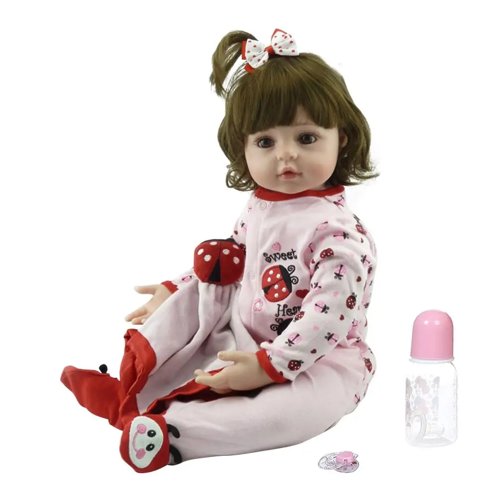 

19in Reborn Doll Realistic Soft Silicone Vinyl Newborn Babies Toy Girl Princess Pacifier Lifelike Handmade Christmas Gift