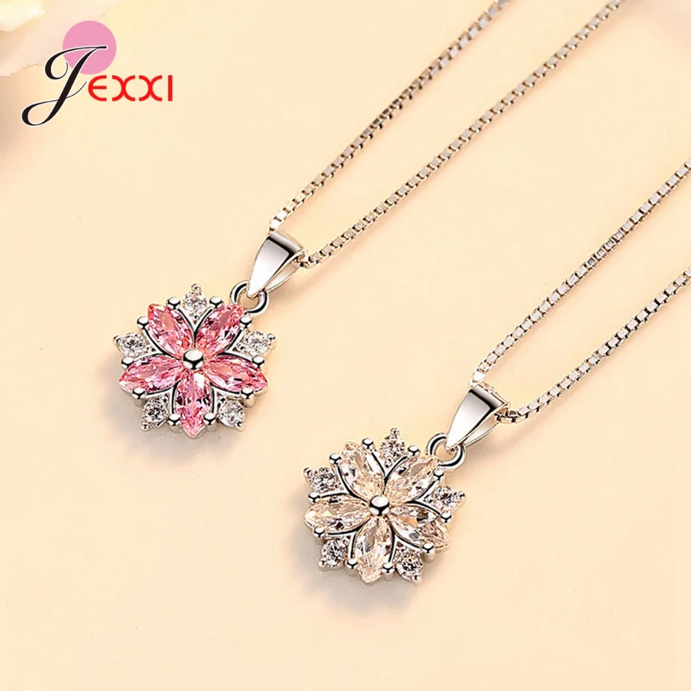New Fashion 925 Sterling Silver Flower Necklace For Women Girls Wedding/Engagement Party Jewelry Accessory 
New Fashion 925 Sterling Silver Flower Necklace For Women Girls Wedding/Engagement Party Jewelry Accessory