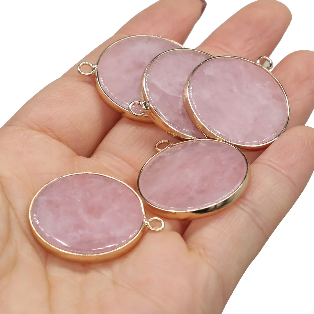 Natural Gem Pendants Round Rose Quartzs Reiki Heal Crystal for Charm Jewelry Making DIY Necklace Earring Women Gift
Natural Gem Pendants Round Rose Quartzs Reiki Heal Crystal for Charm Jewelry Making DIY Necklace Earring Women Gift