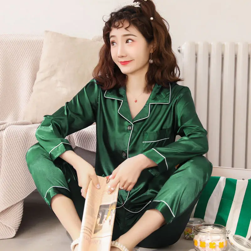 M-5xl new pajamas women's spring and summer silk long sleeve Pants Plus Size autumn leisure fashion home clothes
M-5xl new pajamas women's spring and summer silk long sleeve Pants Plus Size autumn leisure fashion home clothes