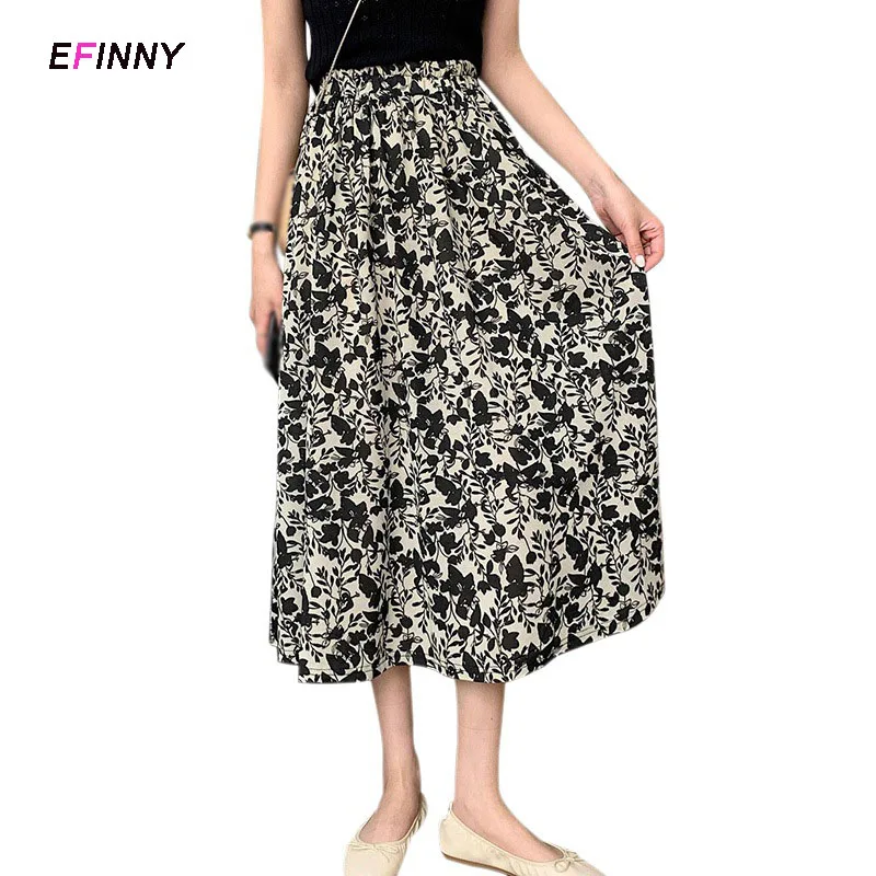 Women's Longuette Vintage Floral Print Skirt A-line Black Skirt High Waist Kawaii Summer Skirt Casual Girls Clothes M L XL
Women's Longuette Vintage Floral Print Skirt A-line Black Skirt High Waist Kawaii Summer Skirt Casual Girls Clothes M L XL