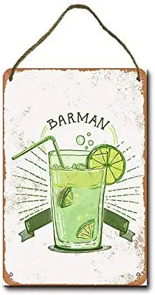 Metal Sign 8 x 12 inch Barman Lime Cocktail Wall Decor Hanging Sign 
Metal Sign 8 x 12 inch Barman Lime Cocktail Wall Decor Hanging Sign