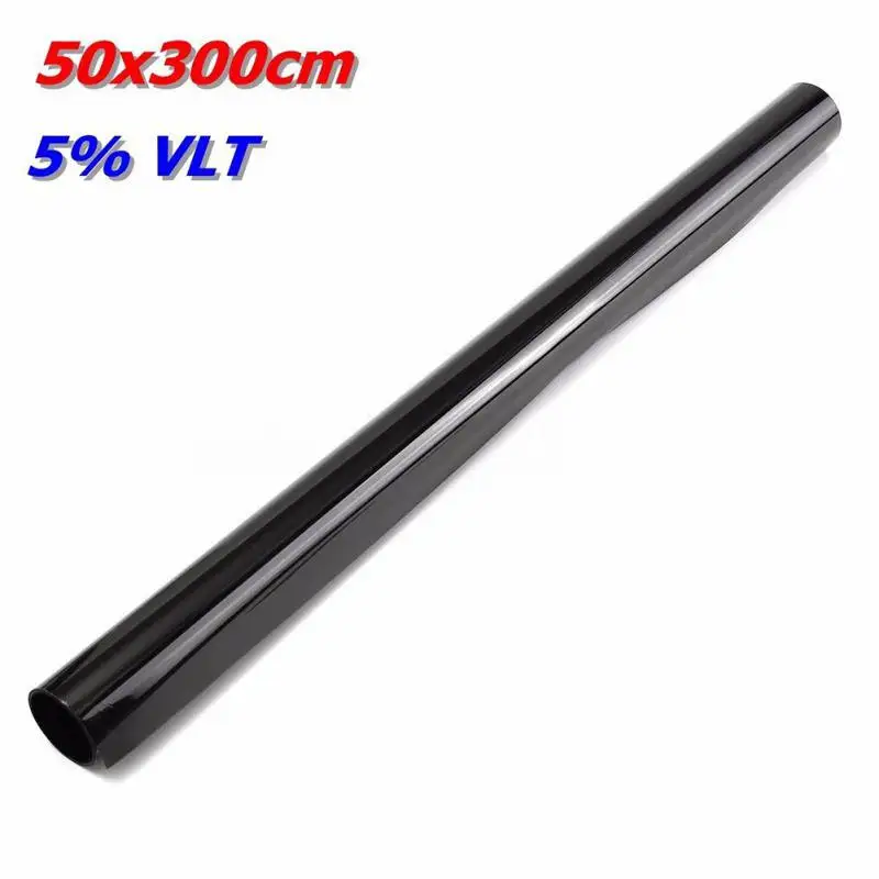 5% VLT Black Car Window Tint Tinting Film Glass Vinyl Roll Stickers Scratch Resistant Home House PET Solar Protection | Автомобили и