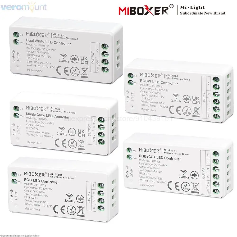 MiBoxer 2.4G RF Wireless FUT035S+ Single Color Dual White 2 in 1 FUT037S+ RGB RGBW RGB+CCT 3 in 1 Mini Size LED Controller DC12V
MiBoxer 2.4G RF Wireless FUT035S+ Single Color Dual White 2 in 1 FUT037S+ RGB RGBW RGB+CCT 3 in 1 Mini Size LED Controller DC12V