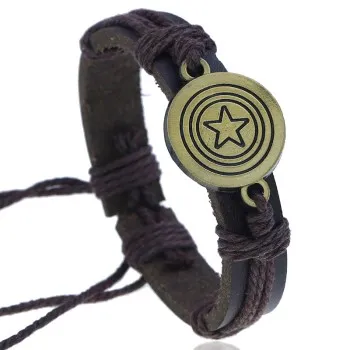 new jewelry retro woven leather bracelet bracelet bronze alloy five-corner star imitation cowkin bracelet jewelry B01800
new jewelry retro woven leather bracelet bracelet bronze alloy five-corner star imitation cowkin bracelet jewelry B01800
