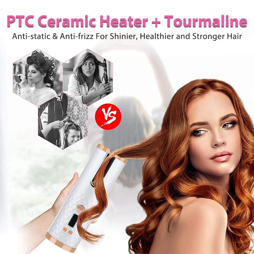 Cordless Automatic Rotating Hair Curler Corrugation for hair Curling Iron USB Rechargeable Wave Wand Curl Temperature Adjustable
Cordless Automatic Rotating Hair Curler Corrugation for hair Curling Iron USB Rechargeable Wave Wand Curl Temperature Adjustable