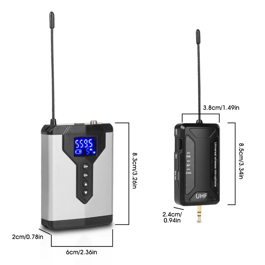 Wireless Lavalier Microphone System Lapel Mic with Rechargeable Bodypack and Receiver Wireless Micro Phone for SLR Cameras
Wireless Lavalier Microphone System Lapel Mic with Rechargeable Bodypack and Receiver Wireless Micro Phone for SLR Cameras