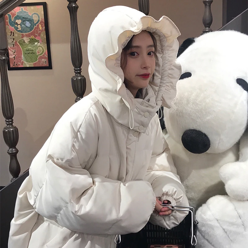 College wind 2021 winter new small thick padded coat female loose cute student cotton coat sweet trend
College wind 2021 winter new small thick padded coat female loose cute student cotton coat sweet trend