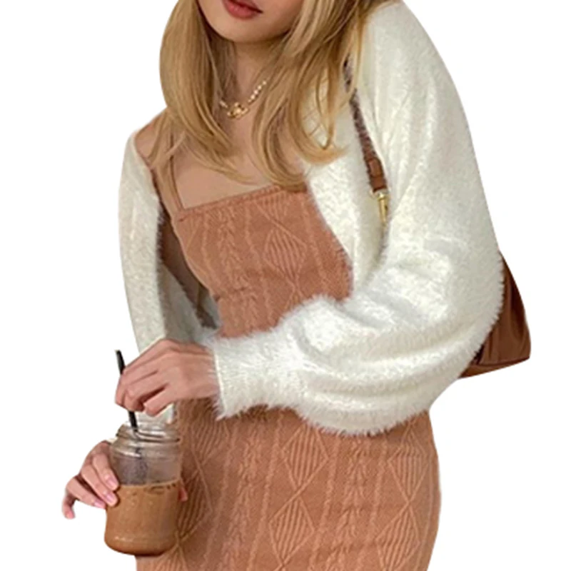 Women Solid Color Cardigan Long Balloon Sleeves Simple Style Knitted Bolero Sweaters Autumn Female Ladies Coat Tops Outerwear
Women Solid Color Cardigan Long Balloon Sleeves Simple Style Knitted Bolero Sweaters Autumn Female Ladies Coat Tops Outerwear