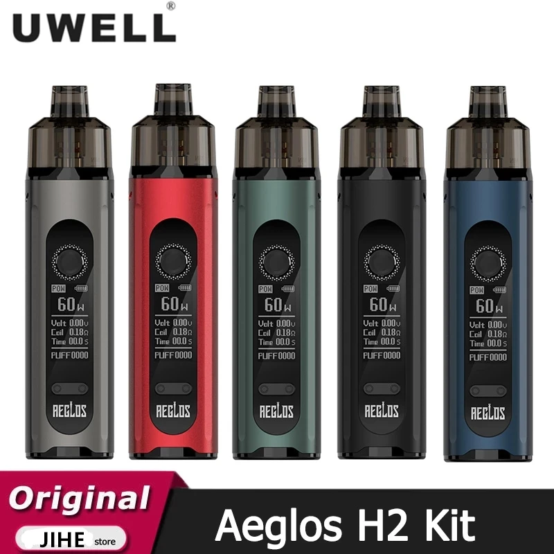 

Original Uwell Aeglos H2 Pod Mod Kit 1500mAh Battery 60W Vape 4.5ml Cartridge Pod UN2 Meshed Coil Electronic Cigarette Vaporizer