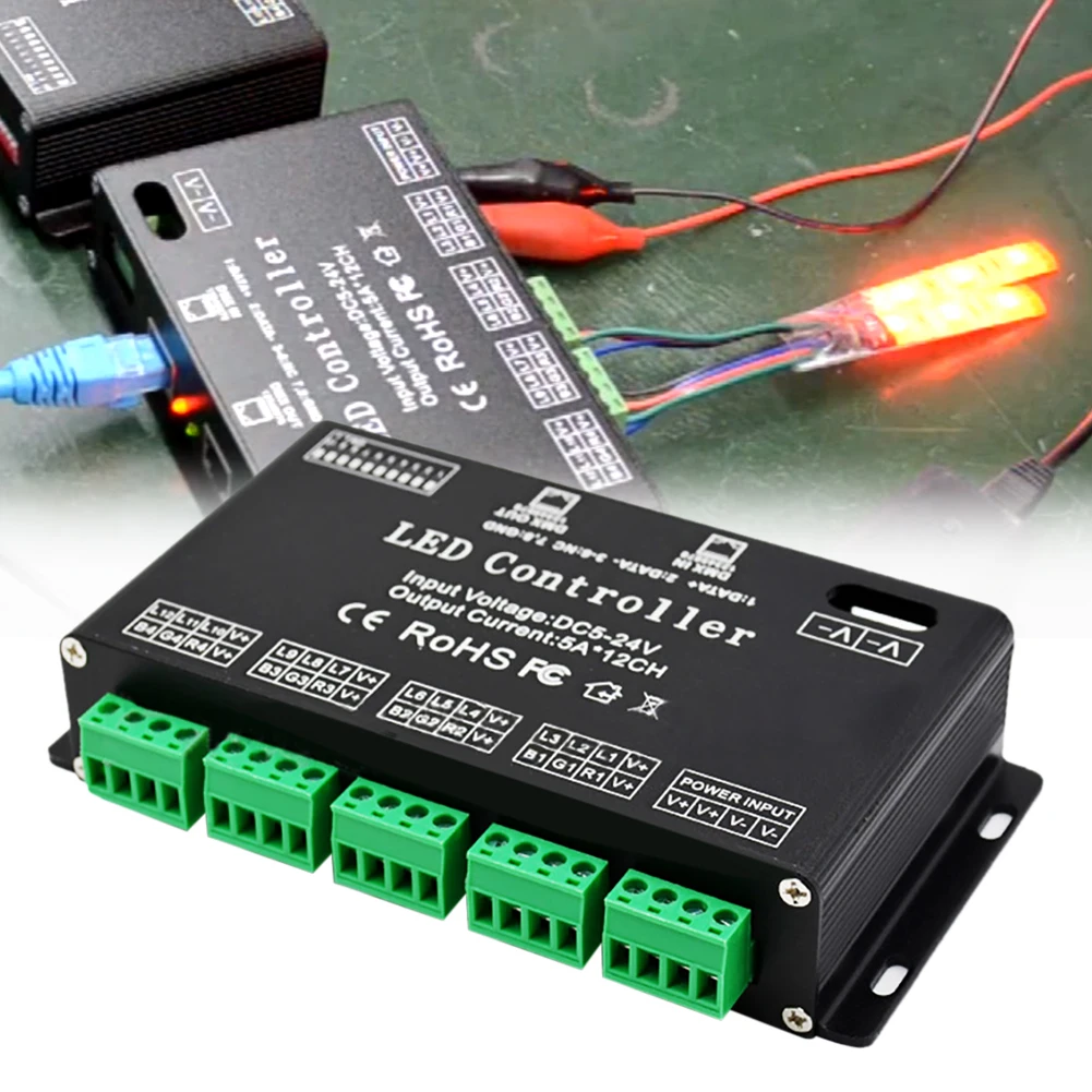 LED Strip Controller DC5V-24V 12 Channel RGB DMX512 LED Controller DMX Decoder Home Light Dimmer Driver Dropshipping Convenience
LED Strip Controller DC5V-24V 12 Channel RGB DMX512 LED Controller DMX Decoder Home Light Dimmer Driver Dropshipping Convenience