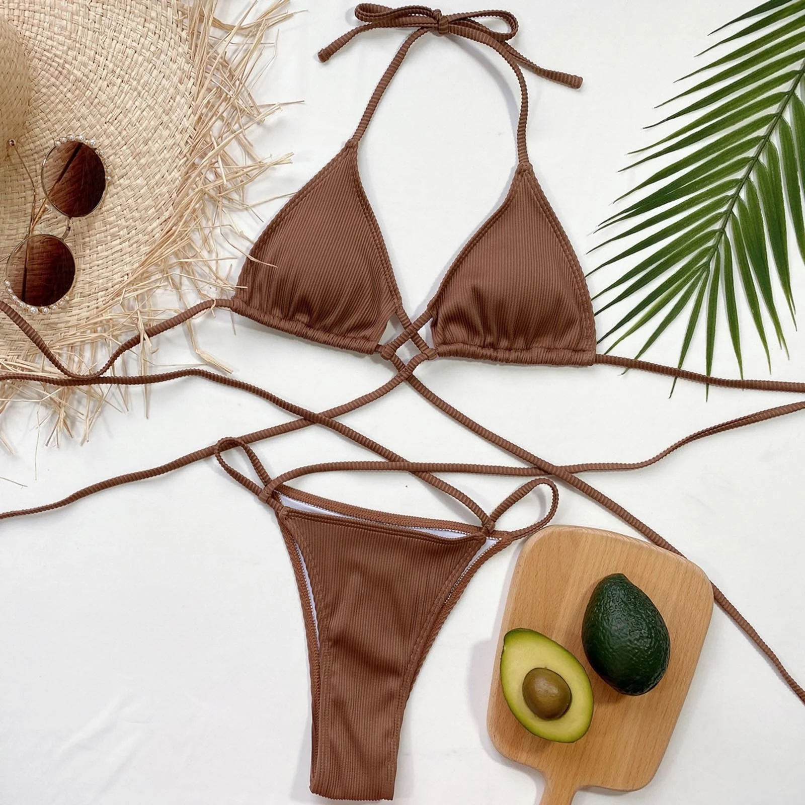 Sexy Solid Color Bikini 2021 Swimsuit Women Halter Lace Up Wrap Around Bikini Set Thong Swimwear Summer Bather Bathing Suit Swim
Sexy Solid Color Bikini 2021 Swimsuit Women Halter Lace Up Wrap Around Bikini Set Thong Swimwear Summer Bather Bathing Suit Swim