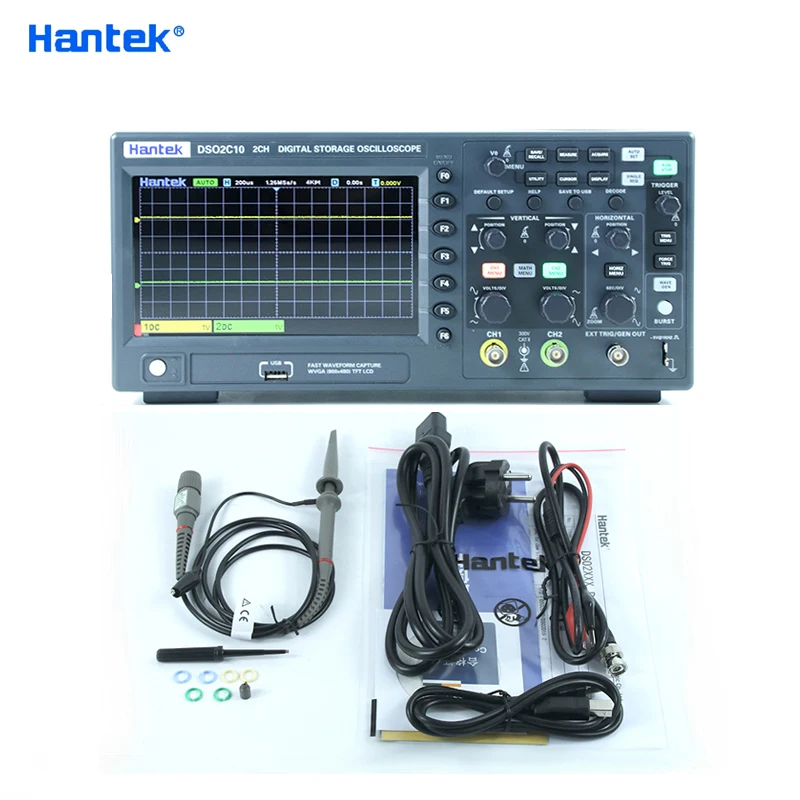 Цифровой осциллограф Hantek DSO2C10 DSO2D10 DSO2D15 2 канала 100 МГц/150 МГц USB-осциллограф 1GSa/s