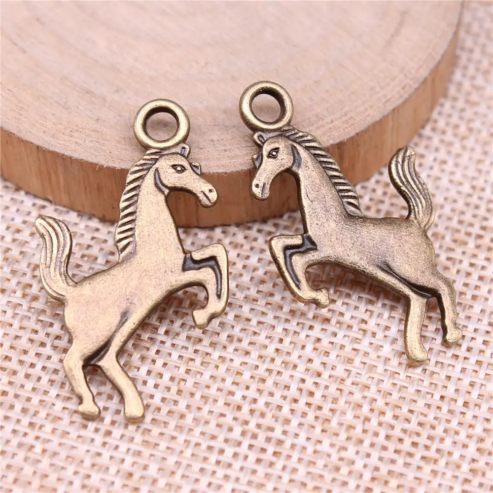 Horse Charms For Jewelry Making Findings Handmade DIY Craft 10pcs Antique Bronze Color 21x35mm
Horse Charms For Jewelry Making Findings Handmade DIY Craft 10pcs Antique Bronze Color 21x35mm