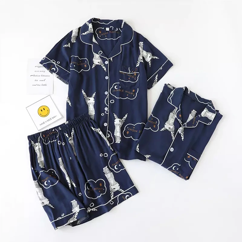 Japanese simple short pyjamas women 100% cotton short sleeves ladies pajama sets shorts Cute cartoon sleepwear women homewear
Japanese simple short pyjamas women 100% cotton short sleeves ladies pajama sets shorts Cute cartoon sleepwear women homewear