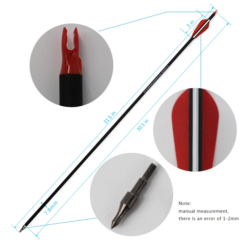 12Pcs 30 inch Carbon Arrow Spine 500 For 40-60 lbs Compound/Recurve Bow Long Bow Archery with d Bows Archery Hunting Shooting
12Pcs 30 inch Carbon Arrow Spine 500 For 40-60 lbs Compound/Recurve Bow Long Bow Archery with d Bows Archery Hunting Shooting