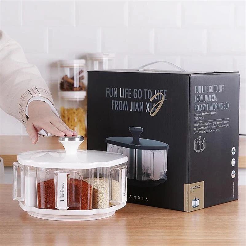 Rotating Seasoning Box Large Kitchen Condiments Storage Boxes Multifunction Sauce Store Bins Salt Sugar Organizer Case Spice Jar
Rotating Seasoning Box Large Kitchen Condiments Storage Boxes Multifunction Sauce Store Bins Salt Sugar Organizer Case Spice Jar
