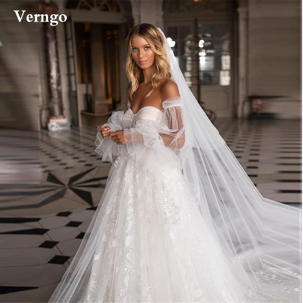Verngo Exquisite Lace Wedding Dresses With Removable Puff Long Sleeves Sweetheart Chapel Long Train Corset Bridal Gowns 2021 New
Verngo Exquisite Lace Wedding Dresses With Removable Puff Long Sleeves Sweetheart Chapel Long Train Corset Bridal Gowns 2021 New