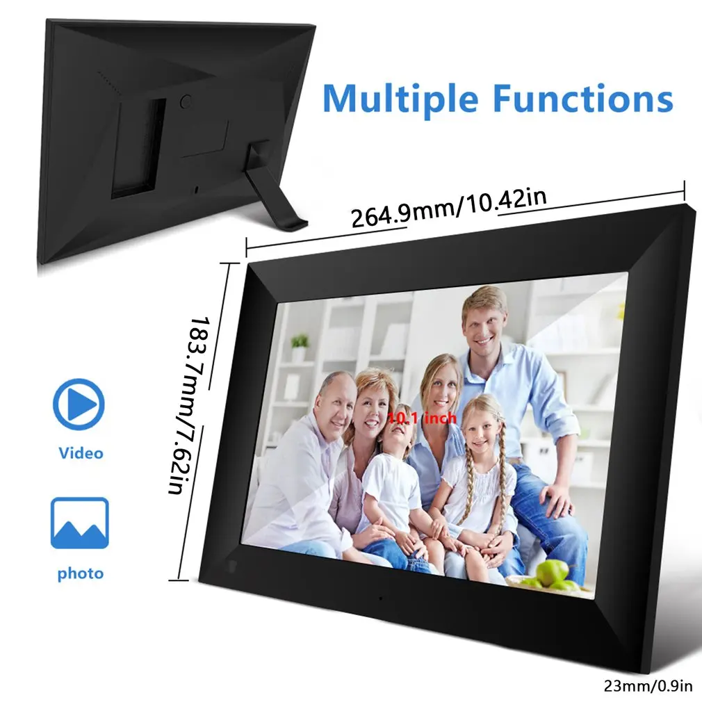 P100 WiFi 10.1Inch Digital Picture Frame 1280x800 IPS Touch Screen 16GB Smart Photo Frame APP Control w/ Detachable Holder
P100 WiFi 10.1Inch Digital Picture Frame 1280x800 IPS Touch Screen 16GB Smart Photo Frame APP Control w/ Detachable Holder