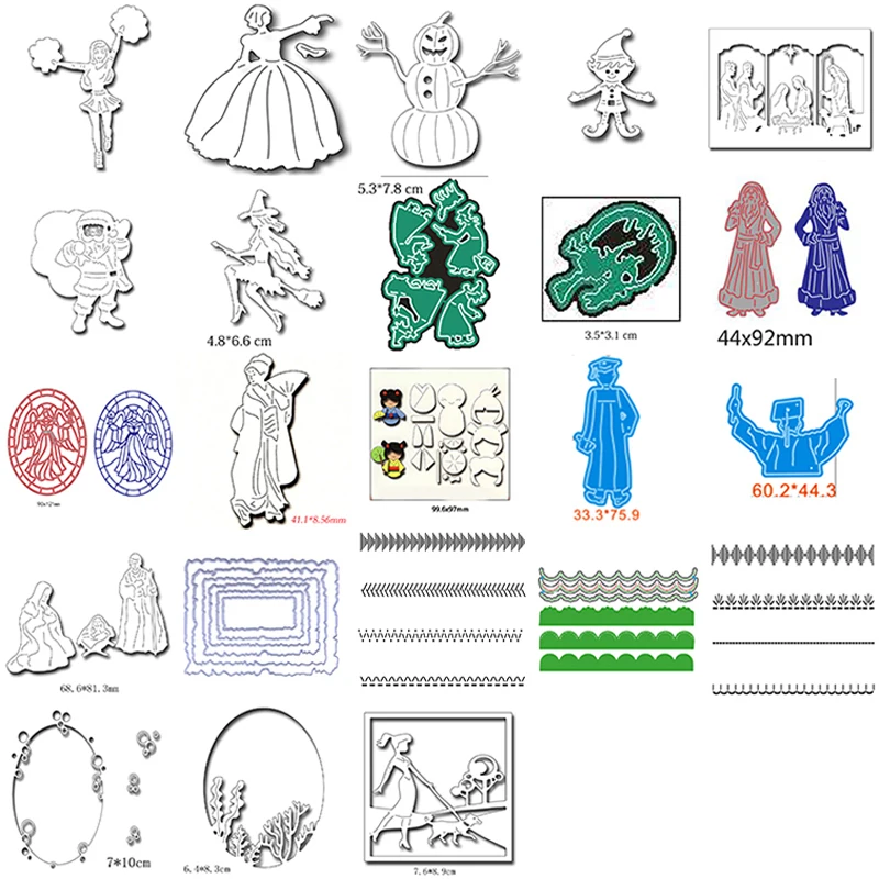 Santa Claus Witch Characters Cheerleading Dancer Linear Edge Frame Metal Cutting Dies Stencil For New DIY Scrapbooking #21
Santa Claus Witch Characters Cheerleading Dancer Linear Edge Frame Metal Cutting Dies Stencil For New DIY Scrapbooking #21