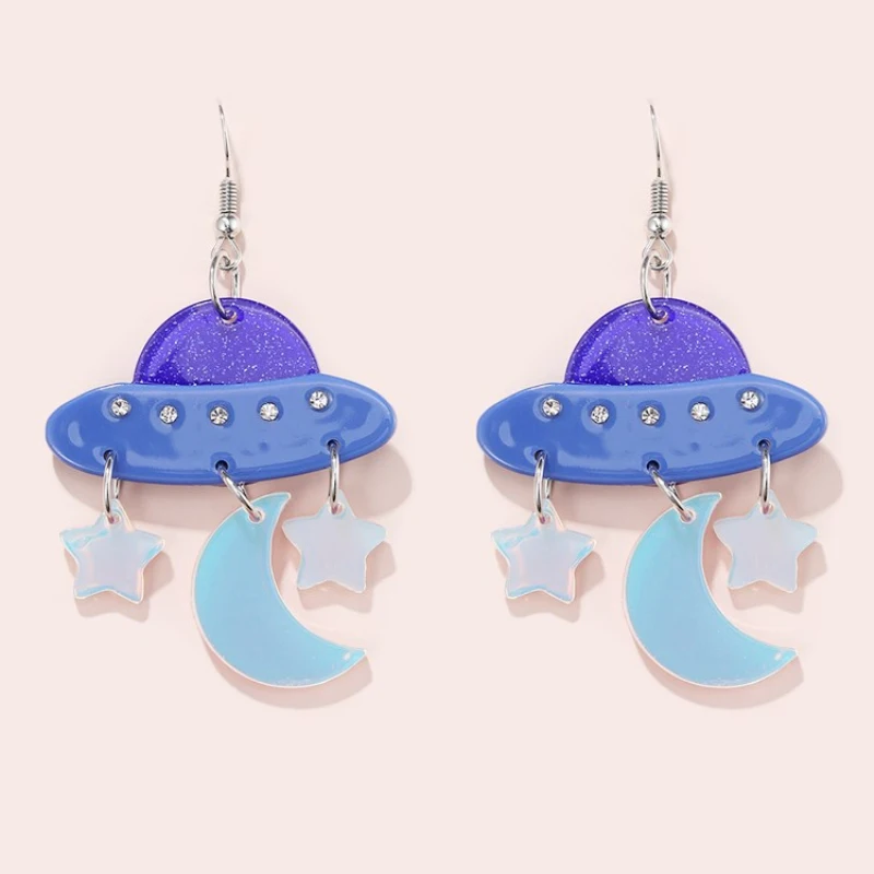 New Creative Laser Color UFO Spaceship Earrings for Women Girls Geometric Moon Star Tassel Dangle Earrings Fashion Party Jewelry
New Creative Laser Color UFO Spaceship Earrings for Women Girls Geometric Moon Star Tassel Dangle Earrings Fashion Party Jewelry