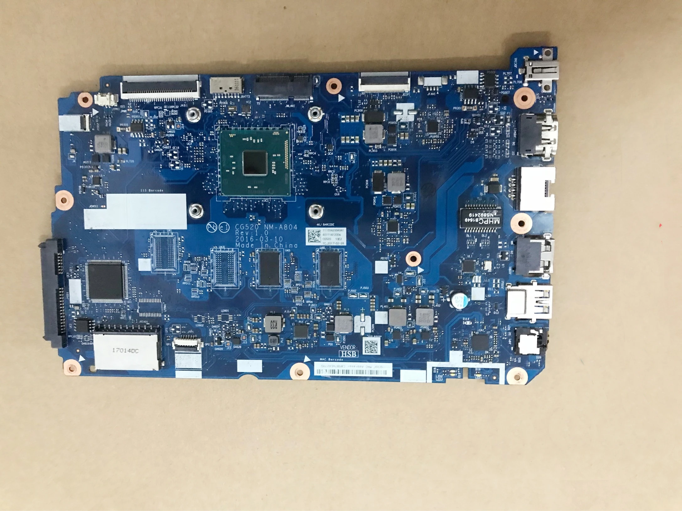 New Motherboard NM-A804 for Lenovo Ideapad 110-15IBR Laptop CPU N3060 N3710 SR2KN/RAM 4GB CG520 100% Tested Working
New Motherboard NM-A804 for Lenovo Ideapad 110-15IBR Laptop CPU N3060 N3710 SR2KN/RAM 4GB CG520 100% Tested Working