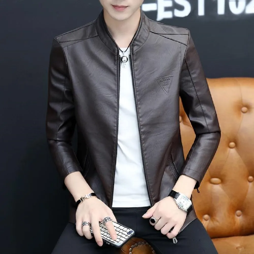 High quality casual handsome men's jacket autumn 2022 Korean version slimming Fashion trends stand-up collar PU leather jacket
High quality casual handsome men's jacket autumn 2022 Korean version slimming Fashion trends stand-up collar PU leather jacket