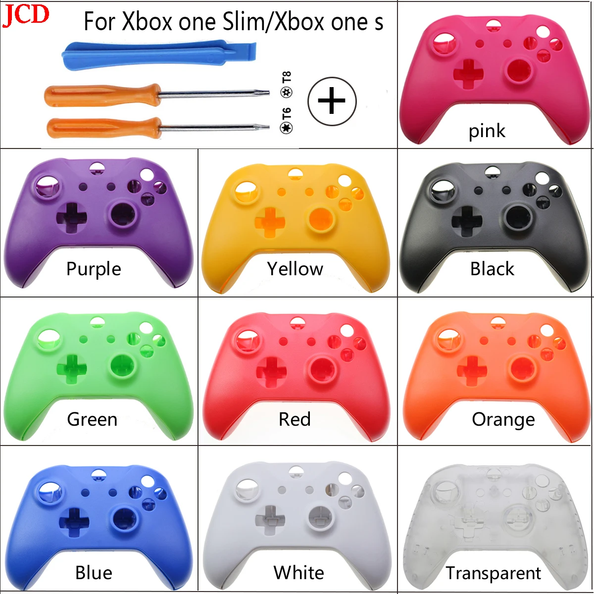 

JCD 1 Pcs For Xbox One S for XboxOne Slim Replacement Top Faceplate Case Front Shell Handle Grip Housing Cover Controller & Tool