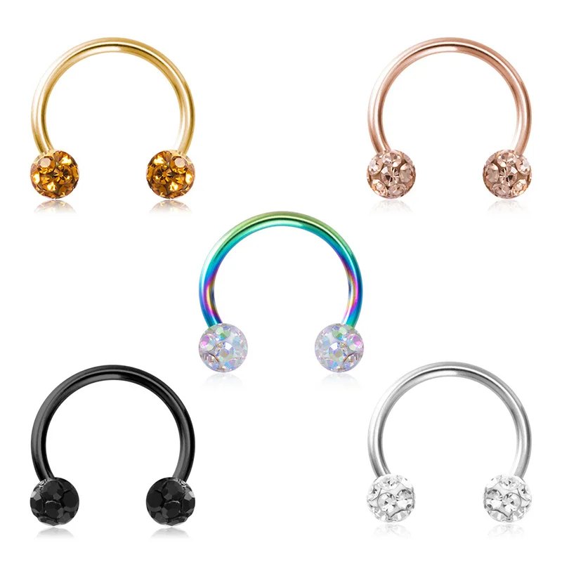 5PCS Bling Horseshoe Piercing Jewelry Ferido Nose Septum Ring 16G Cartilage Helix Tragus Earrings Hoop Lip Piercing Retainer 8mm
5PCS Bling Horseshoe Piercing Jewelry Ferido Nose Septum Ring 16G Cartilage Helix Tragus Earrings Hoop Lip Piercing Retainer 8mm
