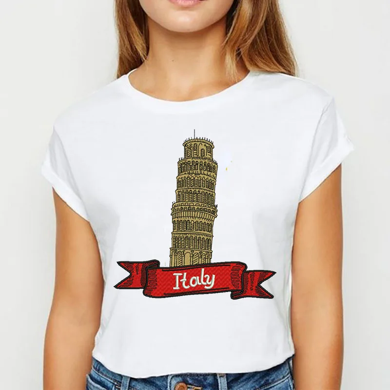 T-shirts Women 90s Clothing Casual Ladies the Leaning Tower of Pisa Print Travel Fashion Tshirt Top Female Tee T-Shirt
T-shirts Women 90s Clothing Casual Ladies the Leaning Tower of Pisa Print Travel Fashion Tshirt Top Female Tee T-Shirt
