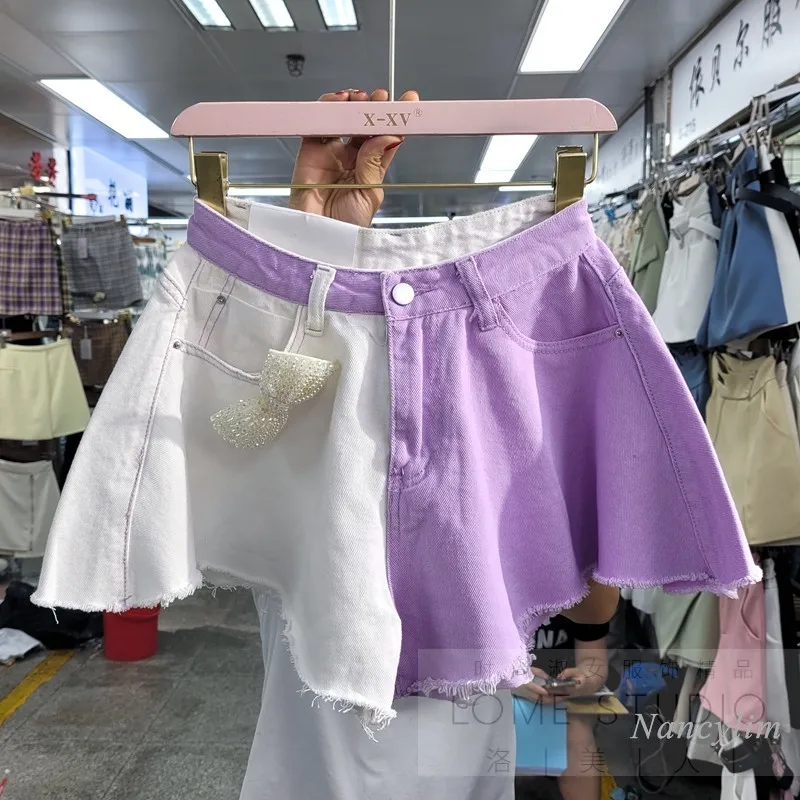 Color Patch Denim Shorts Women's 2021 Summer New Candy Color High Waist A- Line Wide Leg All-Matching Hot Pants Lady Streetwear
Color Patch Denim Shorts Women's 2021 Summer New Candy Color High Waist A- Line Wide Leg All-Matching Hot Pants Lady Streetwear
