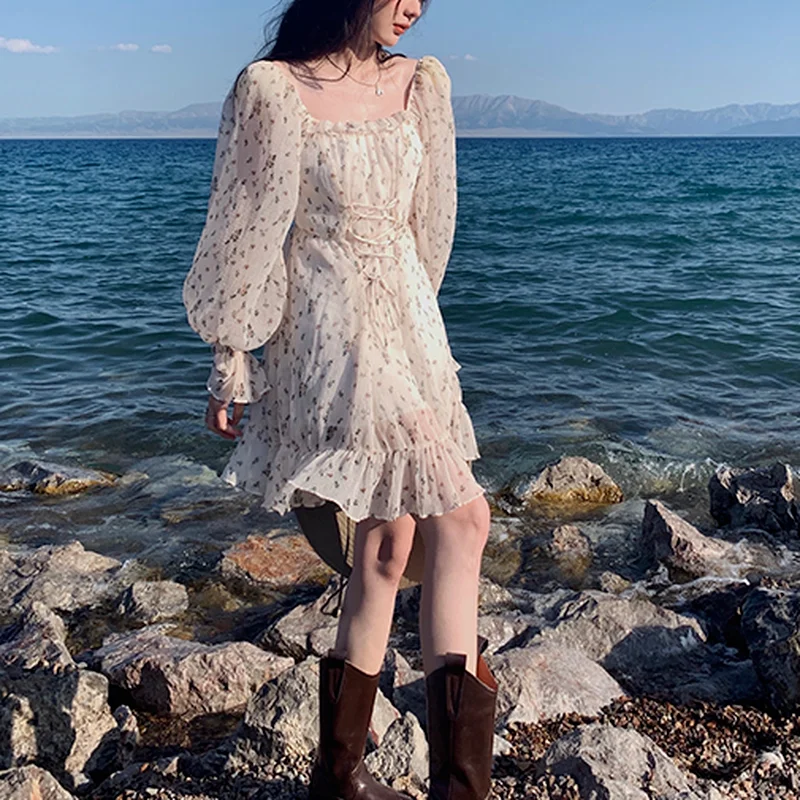 Chiffon Mini Floral Dress Women Elegant Fairycore Y2k Korean Fashion Party Dress Vintage Bandage Designer Long Sleeve Dress 2021
Chiffon Mini Floral Dress Women Elegant Fairycore Y2k Korean Fashion Party Dress Vintage Bandage Designer Long Sleeve Dress 2021