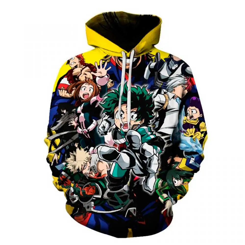 Толстовки мужские/женские с 3D-принтом аниме My Hero Academia Bakugo Katsuki толстовки