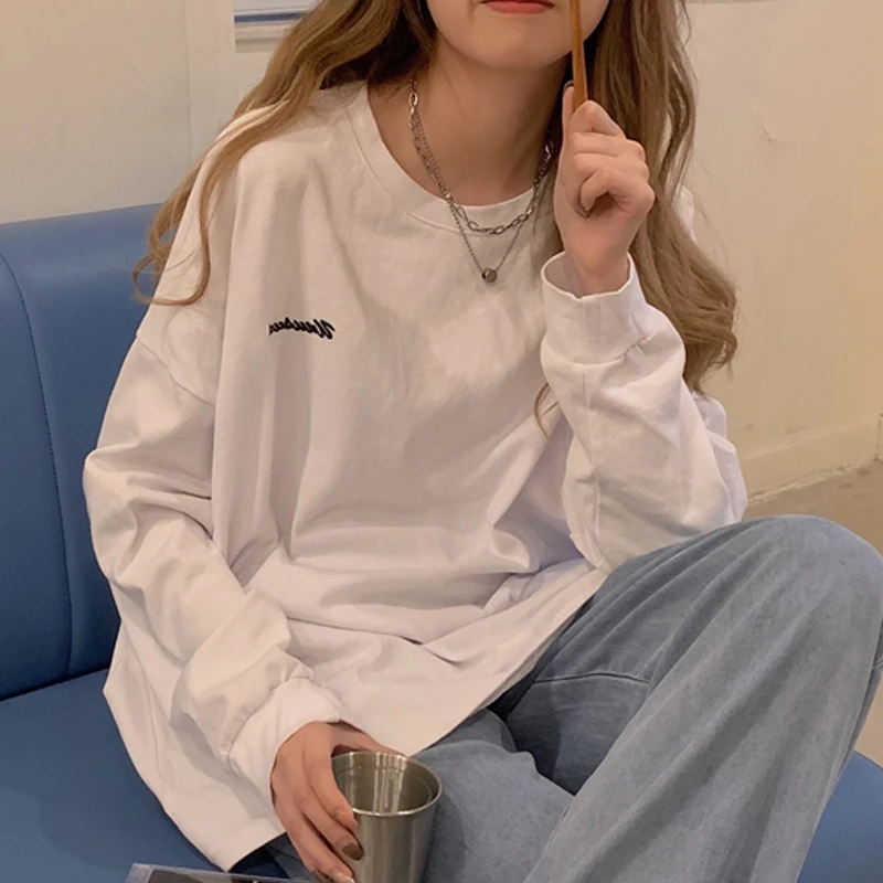 Hong Kong Style Chic Best-Selling Long Sleeve T-shirt Female Spring/Summer 2021 New Korean Style Boyfriend Style Student Inner
Hong Kong Style Chic Best-Selling Long Sleeve T-shirt Female Spring/Summer 2021 New Korean Style Boyfriend Style Student Inner