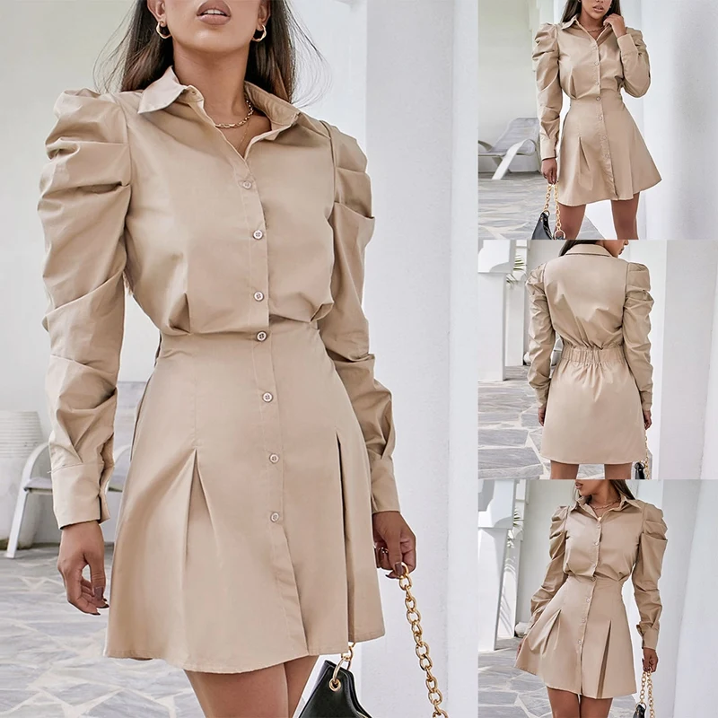 Long Sleeve V-Neck Dress Puff Sleeve Female Shirt Dress Sexy Slim Fit Shirt Casual Dress
Long Sleeve V-Neck Dress Puff Sleeve Female Shirt Dress Sexy Slim Fit Shirt Casual Dress