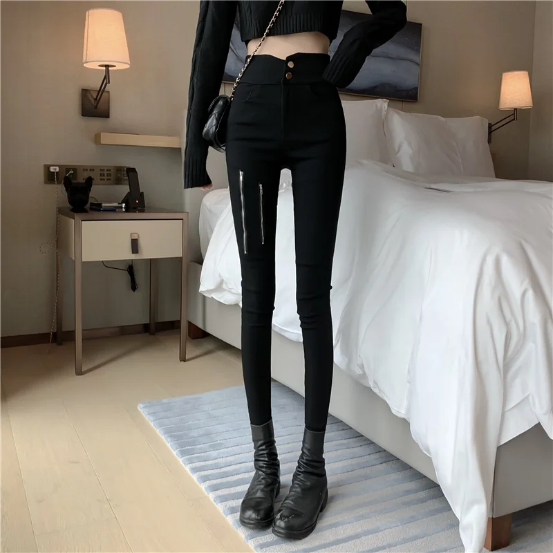 Elastic Zipper Leggings Large Size Pants Trousers Black Clothes Women's Clothing Office Lady Workwear Student Casual Wear Dance
Elastic Zipper Leggings Large Size Pants Trousers Black Clothes Women's Clothing Office Lady Workwear Student Casual Wear Dance