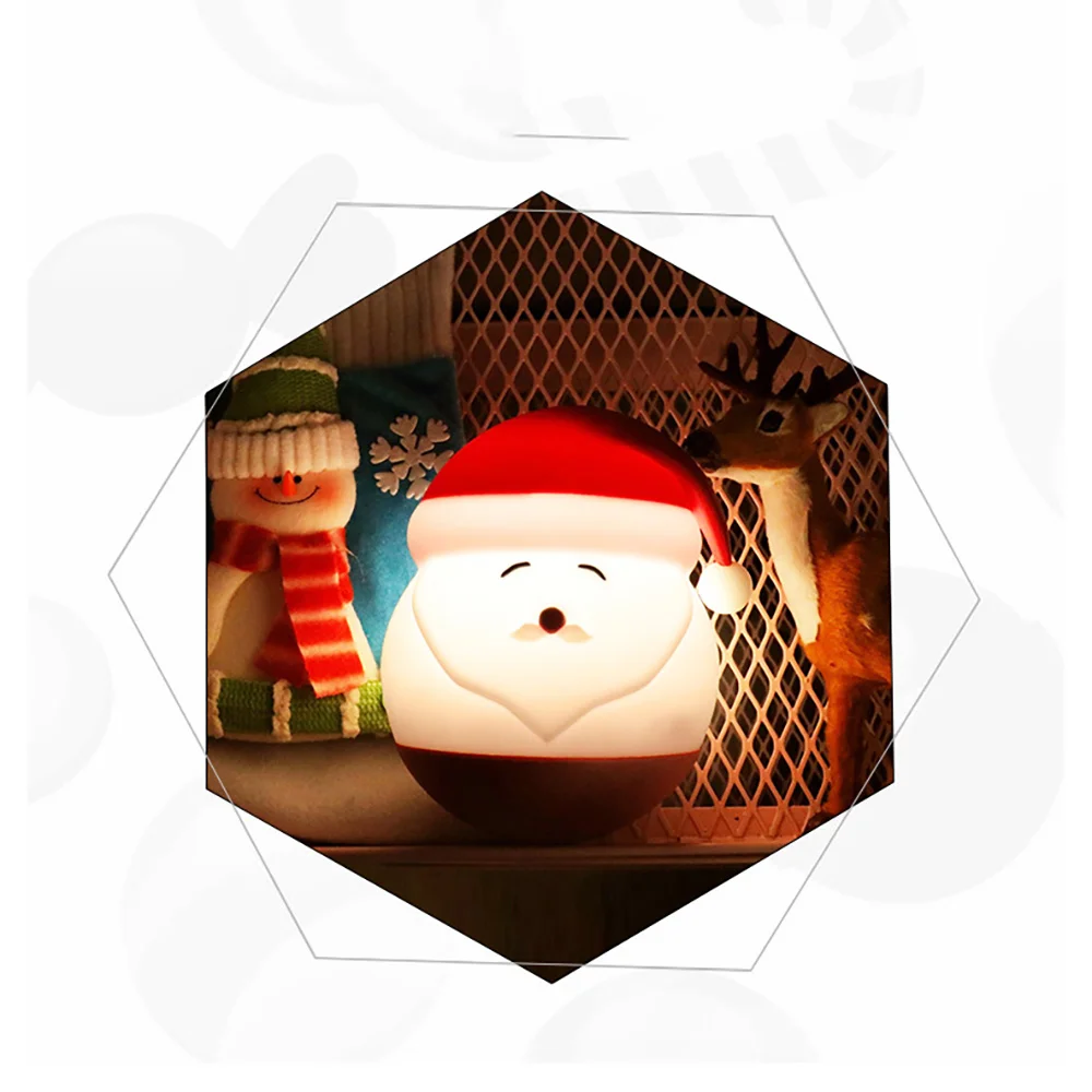 Night Light Silicone Rechargeable Baby Children'S Bedside Lamp Home Decoration Birthday Christmas Gift 7 Color Sensor Santa
Night Light Silicone Rechargeable Baby Children'S Bedside Lamp Home Decoration Birthday Christmas Gift 7 Color Sensor Santa
