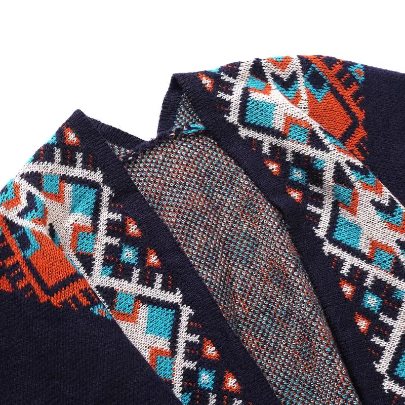 Ethnic Style Oversized Poncho Blanket Geometric Stripes Contrast Color Cardigan Sweater Womens Winter Tassels Shawl Wrap Scarf
Ethnic Style Oversized Poncho Blanket Geometric Stripes Contrast Color Cardigan Sweater Womens Winter Tassels Shawl Wrap Scarf